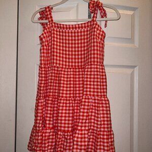 Pink Lily Red and White Gingham Dress- Size XS